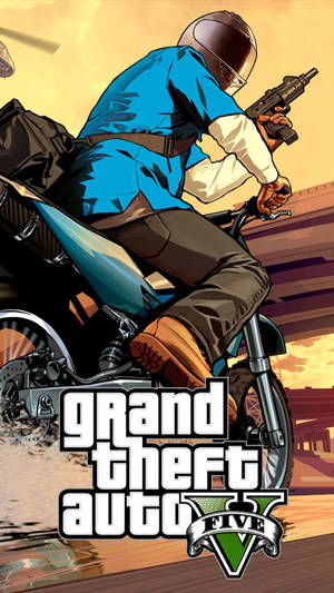 Intense Action With Mobile Gta 5 Game User Wallpaper