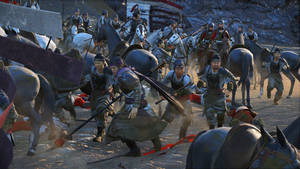 Intense Battle Scene From Total War: Attila Game Wallpaper