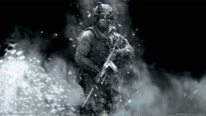 Intense Battlefield Situation During The Call Of Duty: Modern Warfare Game Wallpaper