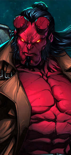 Intense Hellboy Portrait Wallpaper