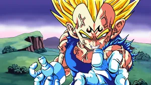 Intense Power Of Majin Vegeta Wallpaper