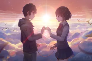 Intertwined Destinies - Your Name Anime 2016 Wallpaper
