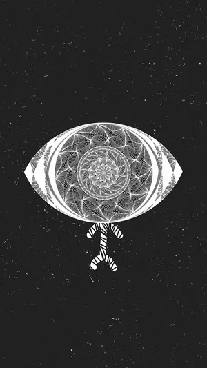 Intricate Eye Structure On A Black Background Wallpaper