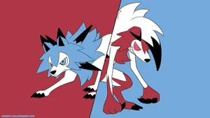Inverted Colors Lycanroc Wallpaper