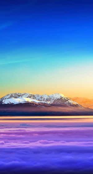 Ios 1 Colorful Mountain Above The Sky Wallpaper