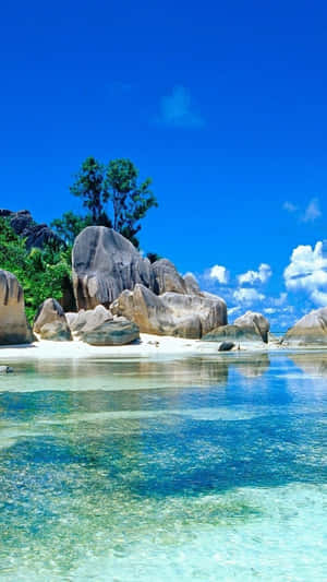 Ios Beach Stone Formation Wallpaper