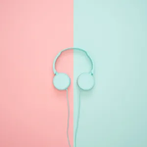 Ipad Pro 12.9 Pastel Turquoise Headphones Wallpaper