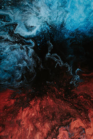 Iphone 11 Black Abstract Blue Red Smoke Wallpaper