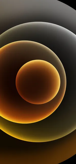 Iphone 12 Stock Dark Yellow Circles Wallpaper