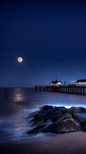 Iphone 7 Beach At Night Wallpaper