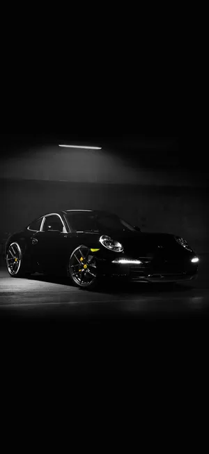 Iphone X Car Black Porsche Wallpaper