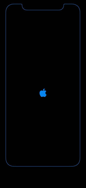 Iphone Xr Red Blue Logo And Border Wallpaper