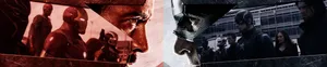 Iron Man And Captain America Dual Screen Face To Face Wallpaper