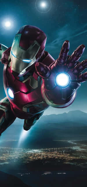 Iron Man In Flight Night Sky Wallpaper