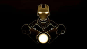 Iron Man Jarvis Golden Outline Desktop Wallpaper