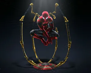Iron Spider Claws And Captain America Shield Wallpaper