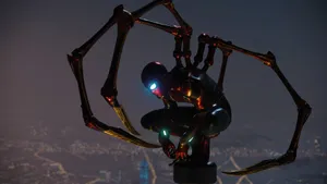 Iron Spider Spiderman In Street Pole Wallpaper