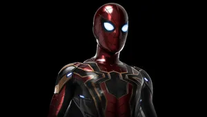 Iron Spiderman In Black Wallpaper