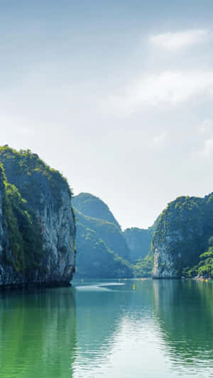 Islets Of Halong Bay And Green Water Wallpaper