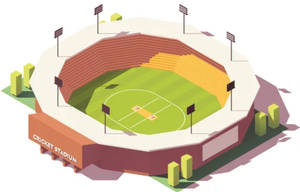 Isometric Cricket Ground Wallpaper