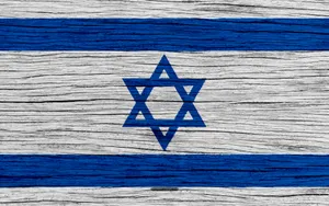 Israel Flag With Wooden Texture Wallpaper
