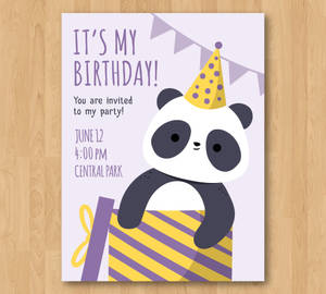 It's My Birthday Panda Invitation Wallpaper