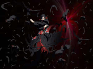 Itachi Live Fighting With Crows Wallpaper