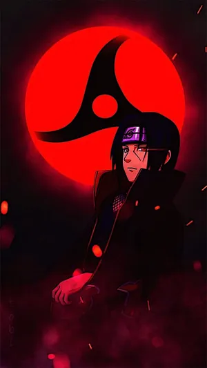 Itachi Mangekyou Sharingan Glowing Red Phone Wallpaper