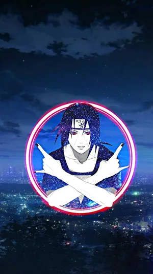 Itachi Phone On Pink Circle Sharingan Wallpaper