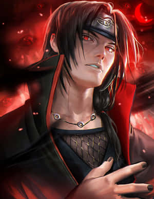 Itachi Uchiha Naruto Neon Red Fanart Wallpaper