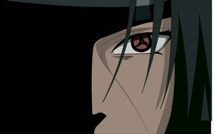 Itachi Uchiha, The Uchiha Clan Prodigy, Stares Into The Camera With His Sharingan Eye. Wallpaper