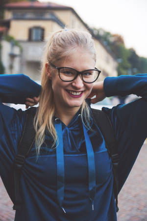 Italian Girl Wearing Glasses Wallpaper