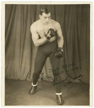 Italian Primo Carnera Boxing Stance Photoshoot Wallpaper