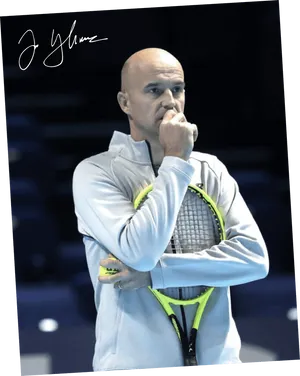 Ivan Ljubicic Signature Pose With Tennis Racket Wallpaper