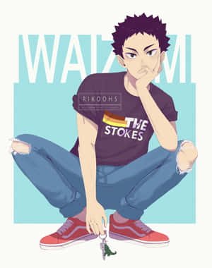 Iwaizumi Hajime Striking An Intense Pose Wallpaper