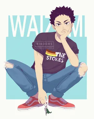 Iwaizumi Hajime Striking An Intense Pose Wallpaper