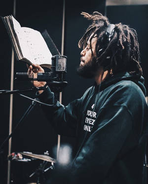 J Cole In The Studio Wallpaper