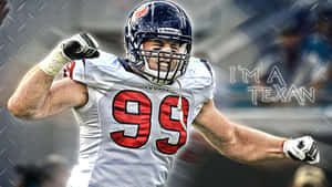 J.j. Watt In Action - Dominating The Field Wallpaper