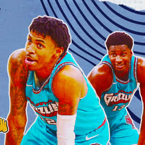 Ja Morant And Jaren Jackson Jr. Fanart Wallpaper
