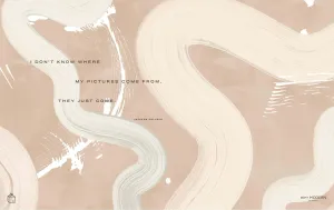 Jackson Pollock Cream And Beige Aesthetic Desktop Wallpaper