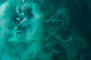 Jade Green Ink Clouds Abstract Wallpaper