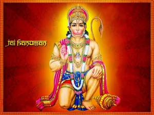 Jai Hanuman Red Background Wallpaper