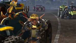 Jak And Daxter Riding On The Road Wallpaper