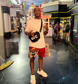 Jamahal Hill With A Ufc Bag Wallpaper