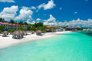 Jamaica Beach Huts Wallpaper