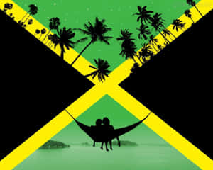 Jamaica Flag Hammock Silhouette Wallpaper