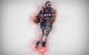 James Harden Pencil Stroke Art Wallpaper