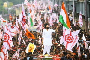 Janasena Party Full Parade Wallpaper