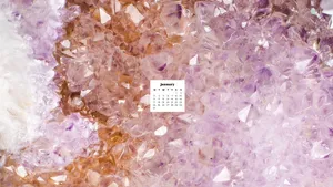 January 2022 Calendar Amethyst Close Up Wallpaper