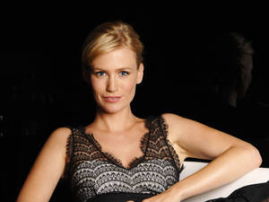 January Jones Black See Through Dress Wallpaper